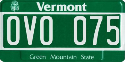 VT license plate OVO075