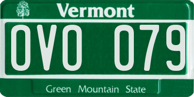VT license plate OVO079