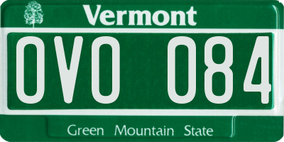 VT license plate OVO084