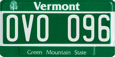 VT license plate OVO096
