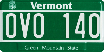 VT license plate OVO140