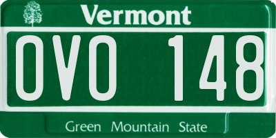 VT license plate OVO148