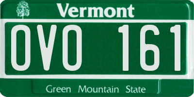 VT license plate OVO161
