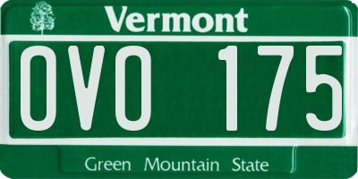 VT license plate OVO175