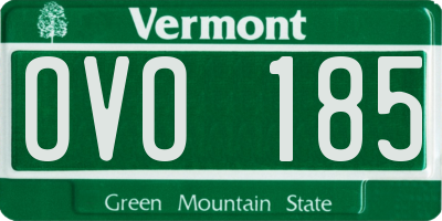 VT license plate OVO185