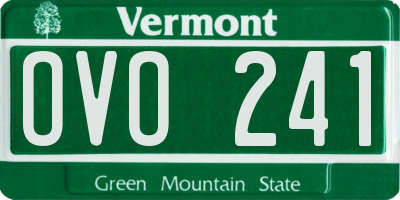 VT license plate OVO241