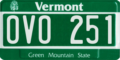 VT license plate OVO251