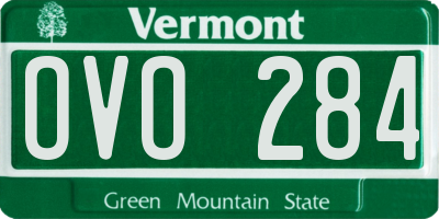 VT license plate OVO284
