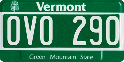 VT license plate OVO290