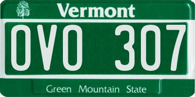 VT license plate OVO307