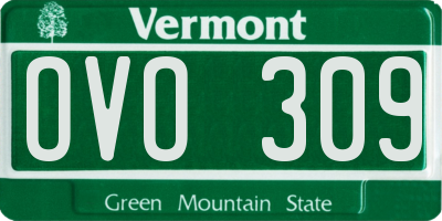 VT license plate OVO309