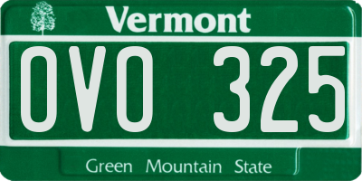 VT license plate OVO325