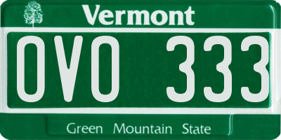 VT license plate OVO333