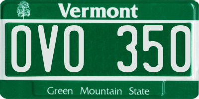 VT license plate OVO350