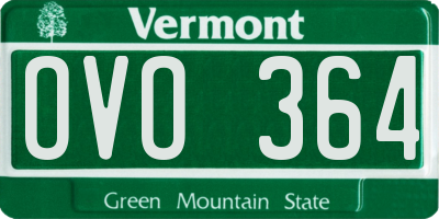 VT license plate OVO364