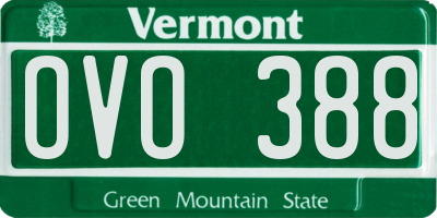 VT license plate OVO388