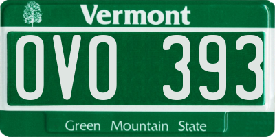 VT license plate OVO393