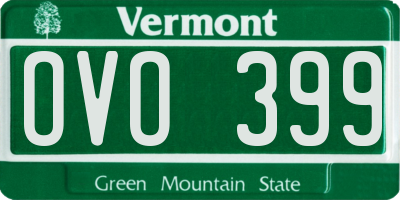 VT license plate OVO399