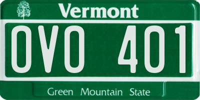 VT license plate OVO401