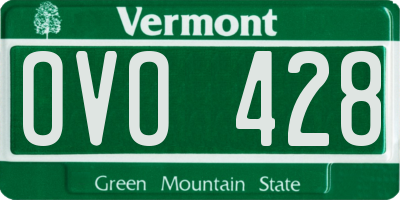 VT license plate OVO428