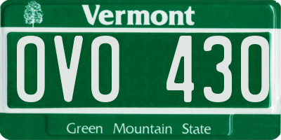 VT license plate OVO430