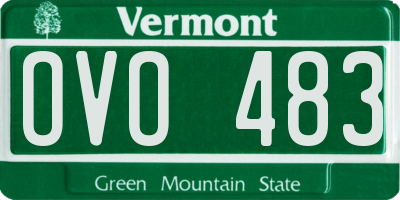 VT license plate OVO483