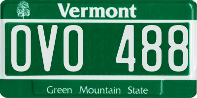 VT license plate OVO488