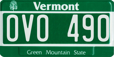 VT license plate OVO490