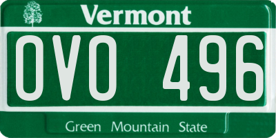 VT license plate OVO496
