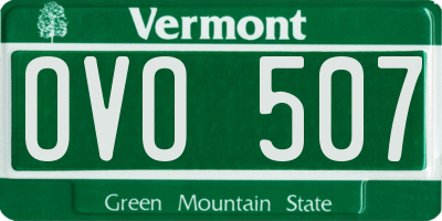 VT license plate OVO507