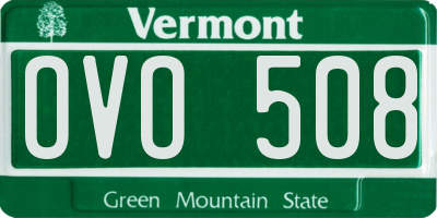 VT license plate OVO508