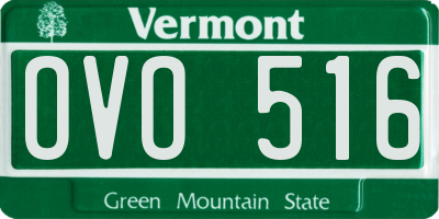 VT license plate OVO516