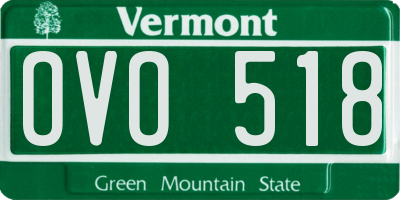 VT license plate OVO518