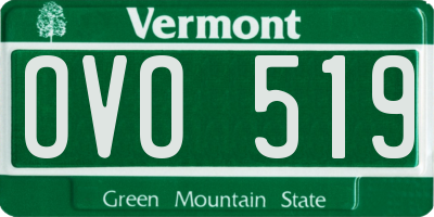 VT license plate OVO519