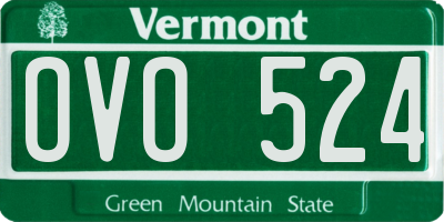 VT license plate OVO524