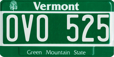 VT license plate OVO525