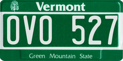 VT license plate OVO527