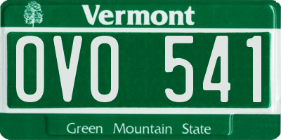 VT license plate OVO541