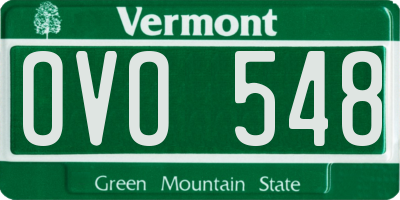 VT license plate OVO548