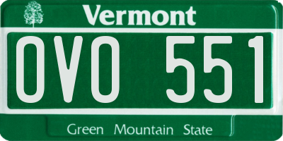 VT license plate OVO551
