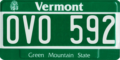 VT license plate OVO592
