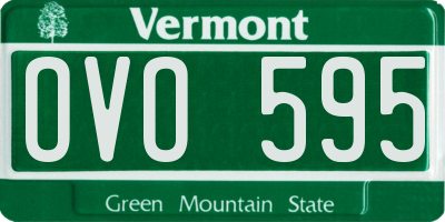 VT license plate OVO595