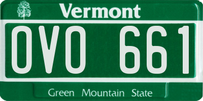 VT license plate OVO661