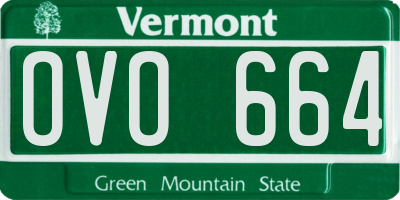 VT license plate OVO664