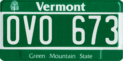 VT license plate OVO673