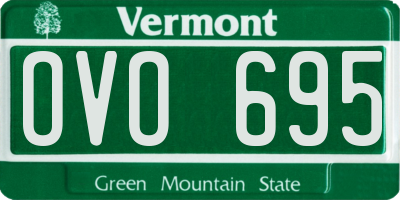 VT license plate OVO695