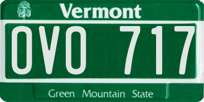 VT license plate OVO717