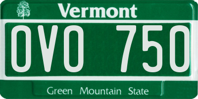 VT license plate OVO750