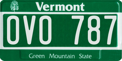 VT license plate OVO787