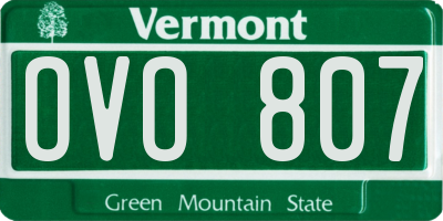 VT license plate OVO807